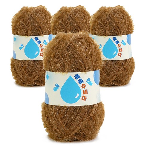 쎄비 촉촉 수세미 뜨개실, 36 카라멜, 4p