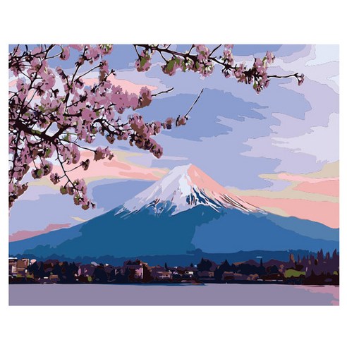 로디즌 명화 그리기 DIY 세트 40 x 50 cm, 벚꽃 성층화산, 1개 - 가격 ..., image size:492x492