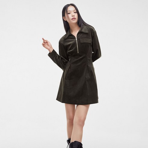 미쏘 코듀로이 집업 원피스