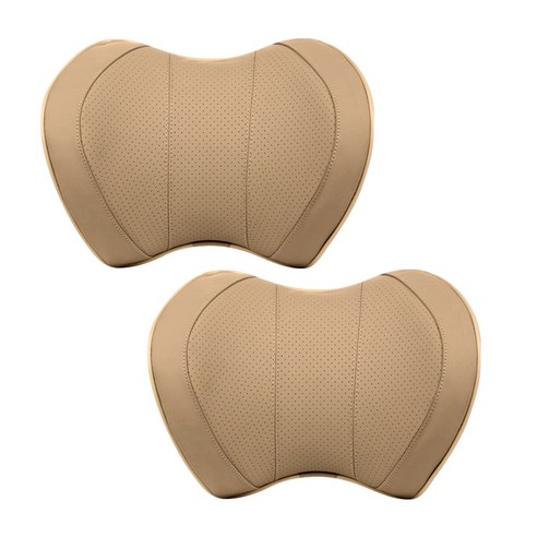 카템 힐링 차량용 목받침 넥쿠션 CT143 28.5 x 20 cm, 베이지, 2개