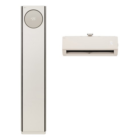 LG 81.8㎡(24.8평) + 18.7㎡(5.7평) 휘센 오브제컬렉션 타워에어컨 2in1 럭셔리 카밍 베이지 매립배관형 FQ25LDNBE2M 방문설치, FQ25LDNBEN