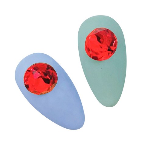 메이브라운 대용량 네일스톤 고퀄원형 V컷 8mm 30p, 레드, 1세트