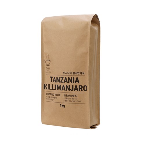 커피홀릭 원두커피 탄자니아 AA 킬리만자로, 홀빈(분쇄안함), 1kg