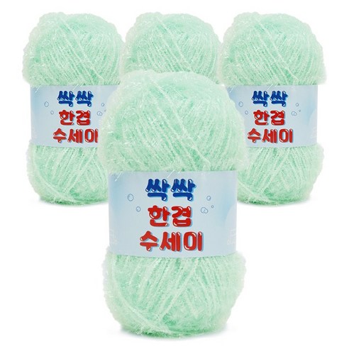 쎄비 싹싹 수세미 뜨개실 80g 4p, 354 파스텔민트