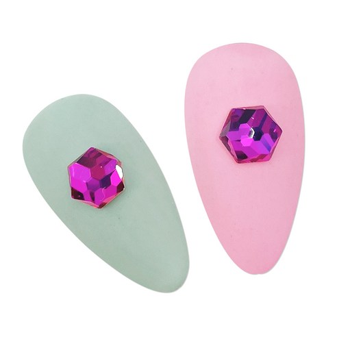 메이브라운 대용량 네일스톤 육각 6mm 50p, 퍼플, 1세트