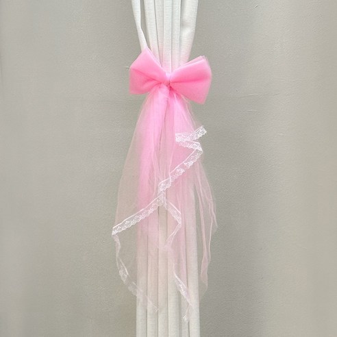 더원홈데코 레이스 리본 커튼 타이백 20 x 60 cm, 1개, 핑크