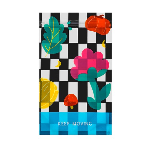 체커보드 지퍼백, 30개, 블랙