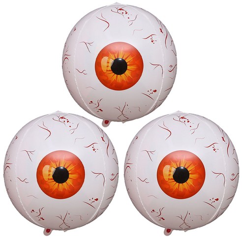 JOYPARTY 할로윈 옹브레 눈알풍선 40cm, 레드, 3개