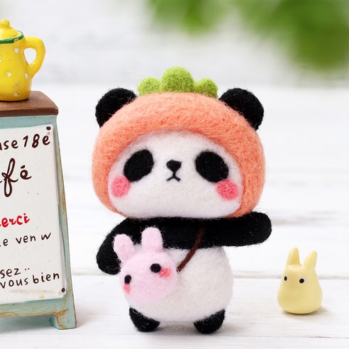 아트조이 DIY 양모펠트 인형 풀패키지, 1세트, 당근 판다