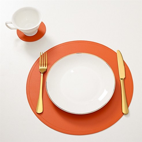 귀여운 원형 테이블 매트 2p, TYPE 02, 33cm