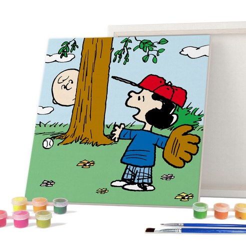 아이러브페인팅 피너츠 DIY PAINTING 25 x 25 cm, 스누피 야구게임, 1개