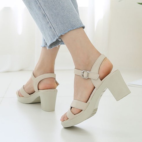 분홍코끼리 여성용 감동착화 가보시 통굽샌들 7cm