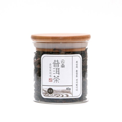 운남보이차 숙차 유리병 S, 40g, 1개입, 1개