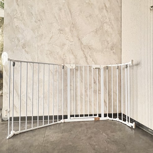 키워보리 CM 다용도 접이식 안전문 세트 9번 CMER80, 화이트, 가로 140~150cm x 높이 74cm, 1개