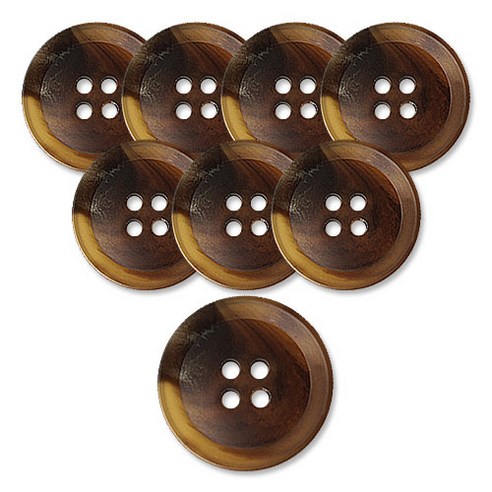 동대문단추왕 무광 코트 가디건 단추 25mm 호각, 8개, 중브라운