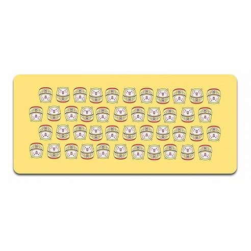 알럽컴 큐티 피그 마우스 장패드 400 x 900 x 3 mm, 옐로우피그즈, 1개