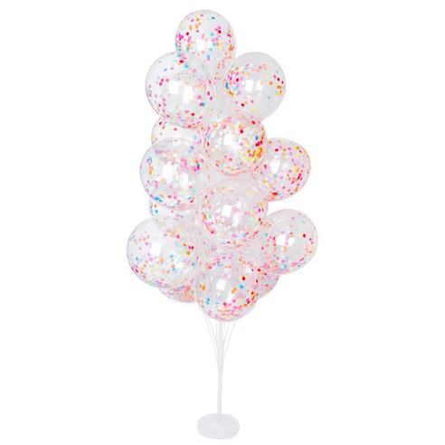파티쇼 풍선 장식꽂이 160cm 19p + 컨페티풍선 원형 20p 세트, 종이레인보우(풍선), 1세트