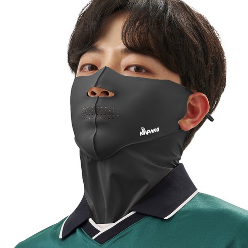 네이팡 넥타입 에어홀 자외선차단 스포츠 마스크, 블랙, 1개