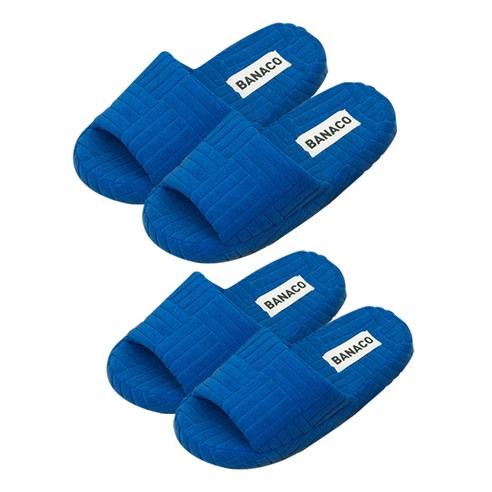 바나코 비비드 테리 룸 슬리퍼 2종 세트, Blue, 1세트