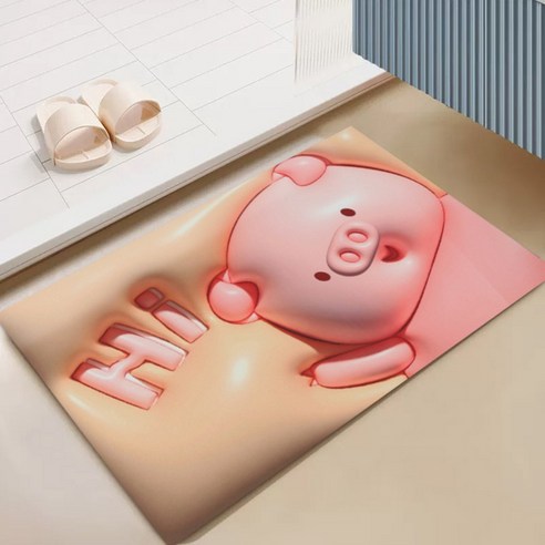BRINCH 빨아쓰는 3D 입체 디자인 규조토 논슬립 발매트, 타입5901-22