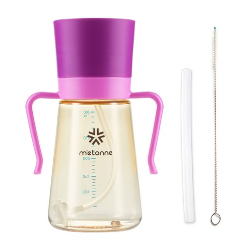 메똔느 PPSU M3 추 빨대컵 300ml, 바이올렛, 1개