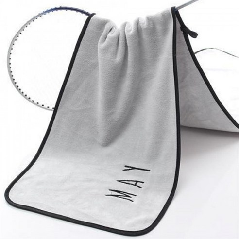 소니오 부드러운 자수 스포츠 타월 30 x 105 cm, 05 그레이5월, 1개
