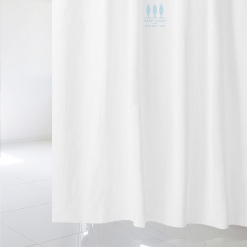 디자인수풀 샤워 커튼 SC637 S 1520 x 1880 mm + 스테인리스 고리 12p + 화이트 커튼봉 세트, 1세트