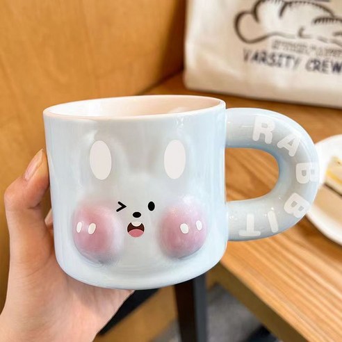 모던지 귀여운 토끼컵 360ml 9.2 x 8.3 cm YJ694, A, 1개