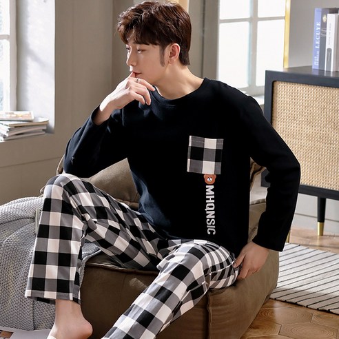 세컨핑크 남성용 하이클래식 포켓고방 잠옷 상하세트
