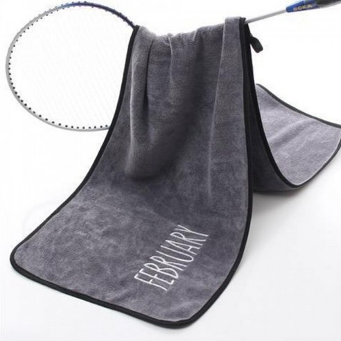 소니오 부드러운 자수 스포츠 타월 30 x 105 cm, 14 딥그레이2월, 1개