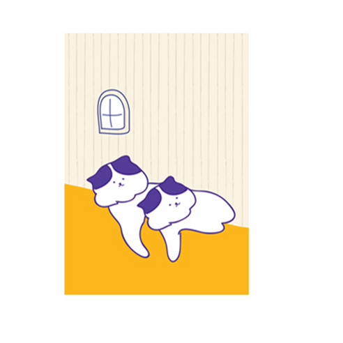 진심디자인 감성 아트웍 디자인캔버스 D 엔조이 키즈 라인 D-37 옐로우 냥커플