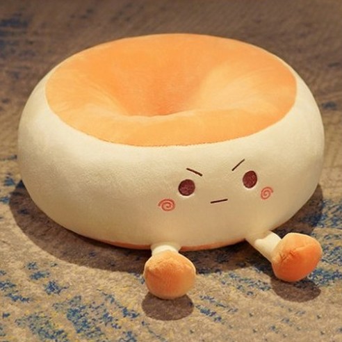 뷰넷 도톰폭신 표정 도넛 방석, 옐로우 분노