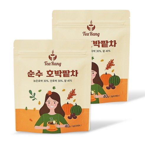 티랑 순수 호박 팥차, 2g, 20개입, 2개