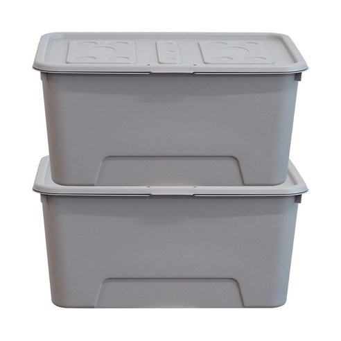 보노하우스 탑백 리빙박스, 그레이, 52L, 2개