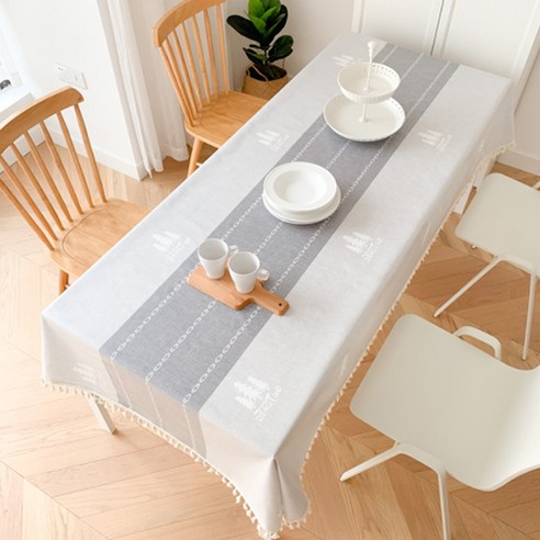 조이앤조이 유럽풍 테이블 식탁보, 그레이, 4인(130 x 180 cm)
