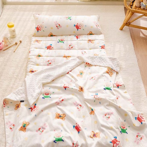 우리 아이 꿀잠 보장, 포몽드 유아용 리버시블 양면 낮잠이불 세트!