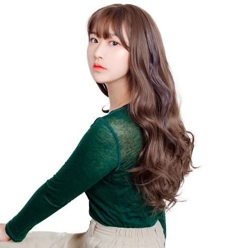 가발위드 단색 웨이브 컬러 포인트 피스 5p + 트윙클 붙임머리 세트, 다크브라운(컬러피스), 랜덤발송(붙임머리), 1세트