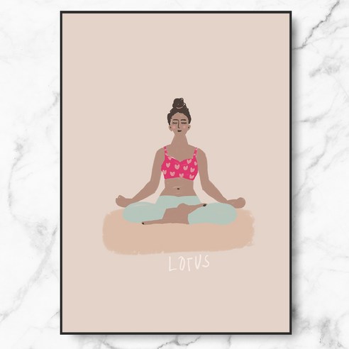 RYMD YOGA lotus 메탈 액자, 블랙