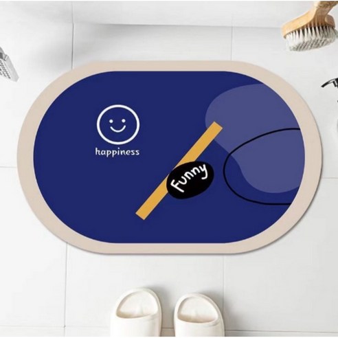 원이네 북유럽풍 빨아쓰는 규조토 발매트 40 x 60 cm, happiness