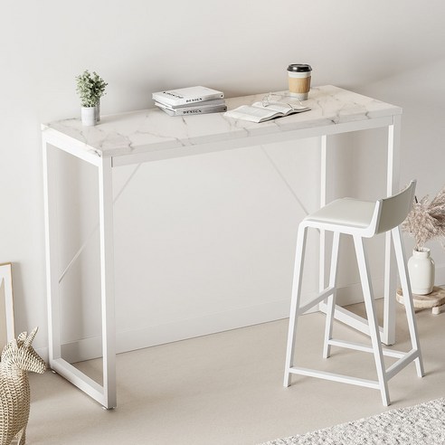가구느낌 볼홈바테이블 1200 x 450 x 900 mm, 마블화이트