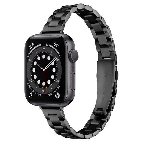 뷰씨 애플워치 슬림 메탈 스트랩 밴드, 실버