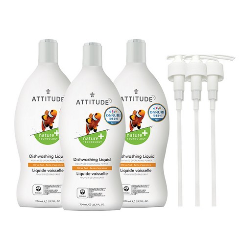 에티튜드 주방세제 시트러스제스트 향, 700ml, 5개