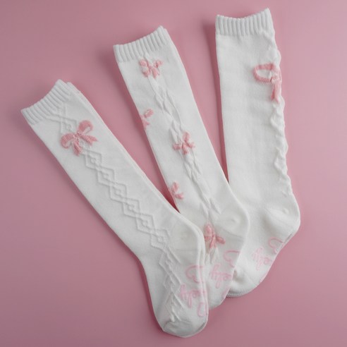 비바세븐 여아용 줄리엣 미끄럼방지 니삭스 3종 세트