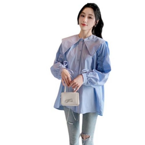 슈슈링 셔링 소매 임산부 블라우스