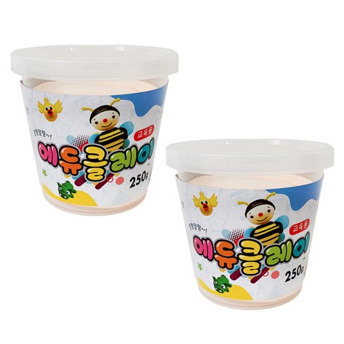 에듀클레이 유아용 클레이 2p, 살색, 250g, 2개