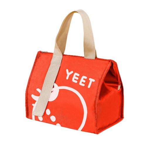 올라운더 솔리드컬러 학생 직장인 출근 보온 보냉 방수 미니 도시락 가방 YEET, 레드, 1개