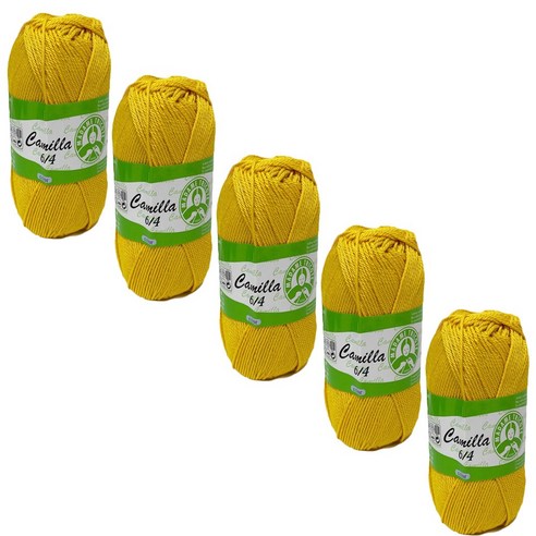 오렌바이얀 딕타스 카밀라 고급 머서라이즈 면 뜨개실 5p, 5044 머스타드
