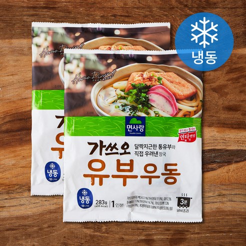 면사랑 가쓰오 유부우동 1인분 (냉동), 283g, 2개