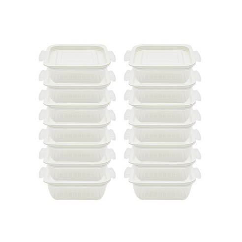 씨밀렉스 점보쿡 미니 냉동밥 보관용기 화이트 400ml, 14개