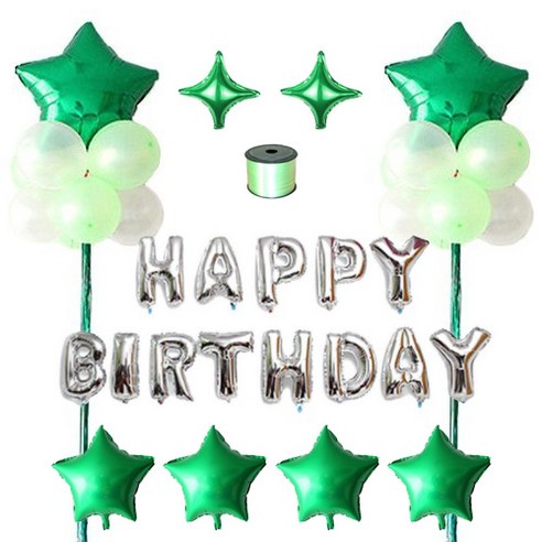 이모쿠비 생일파티 수술장식 풍선 세트, 그린, 1세트